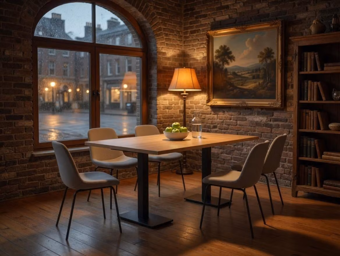 Tavolo da pranzo in legno massello, finitura chiara antracite, design moderno
