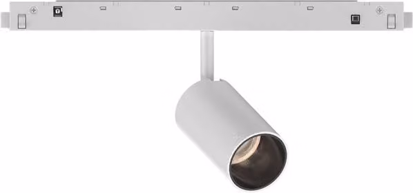 Faretto Singolo su Binario Ego in Alluminio Bianco con LED da 8W, Luce Calda 3000K, Sistema DALI