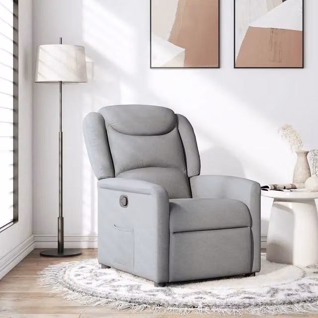 Poltrona Reclinabile Relax vidaXL in Tessuto Grigio con Braccioli e Apertura Automatica – 1