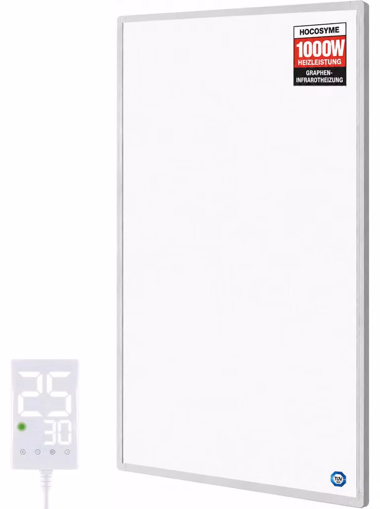 Pannello a infrarossi da 1000 W - Riscaldamento rapido - Termostato - Efficiente dal punto di vista energetico - Radiatore elettrico - Per uso interno