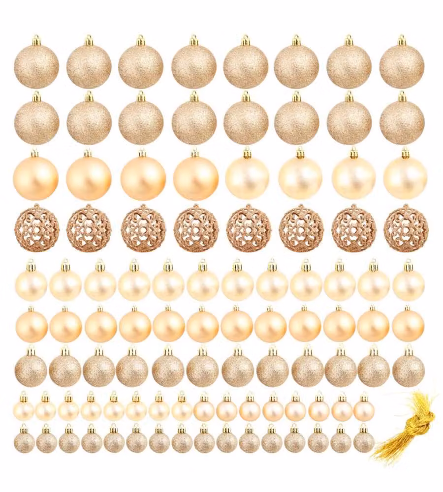 Set Palline di Natale 100 pz 3/4/6 cm Rosa/Oro
