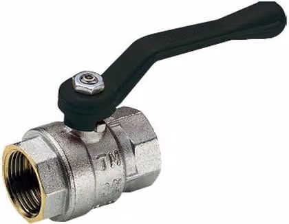 Valvola a Sfera Tiemm Scirocco Passaggio Totale in Ottone con Leva, 3/8", Colore Nero e Argento