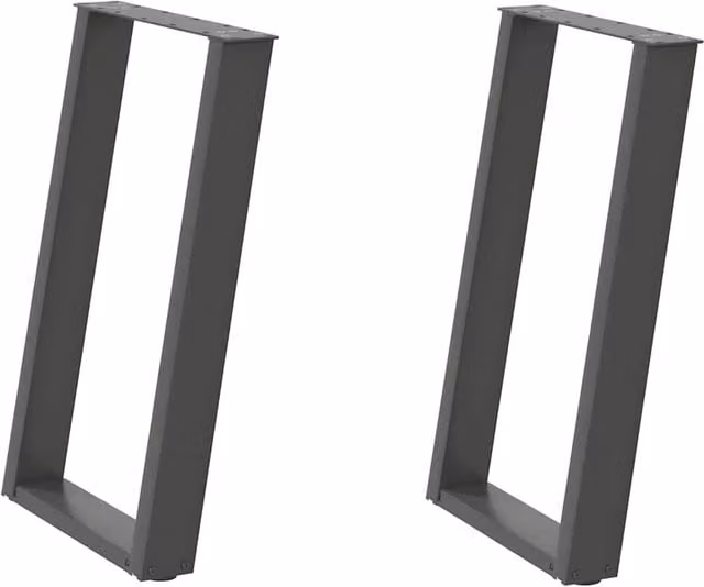 Set di 2 gambe regolabili per tavolo da pranzo a forma di U design moderno 60 x 72-73 cm acciaio antracite 02_0057070