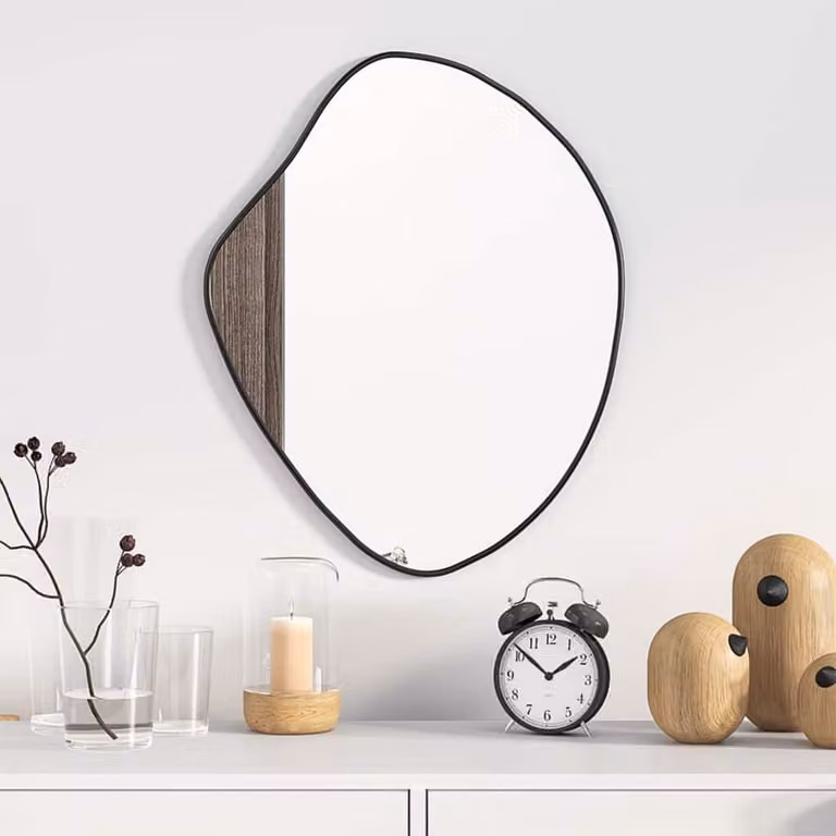 Specchio da parete rettangolare vidaXL nero L: 50 cm, H: 40 cm