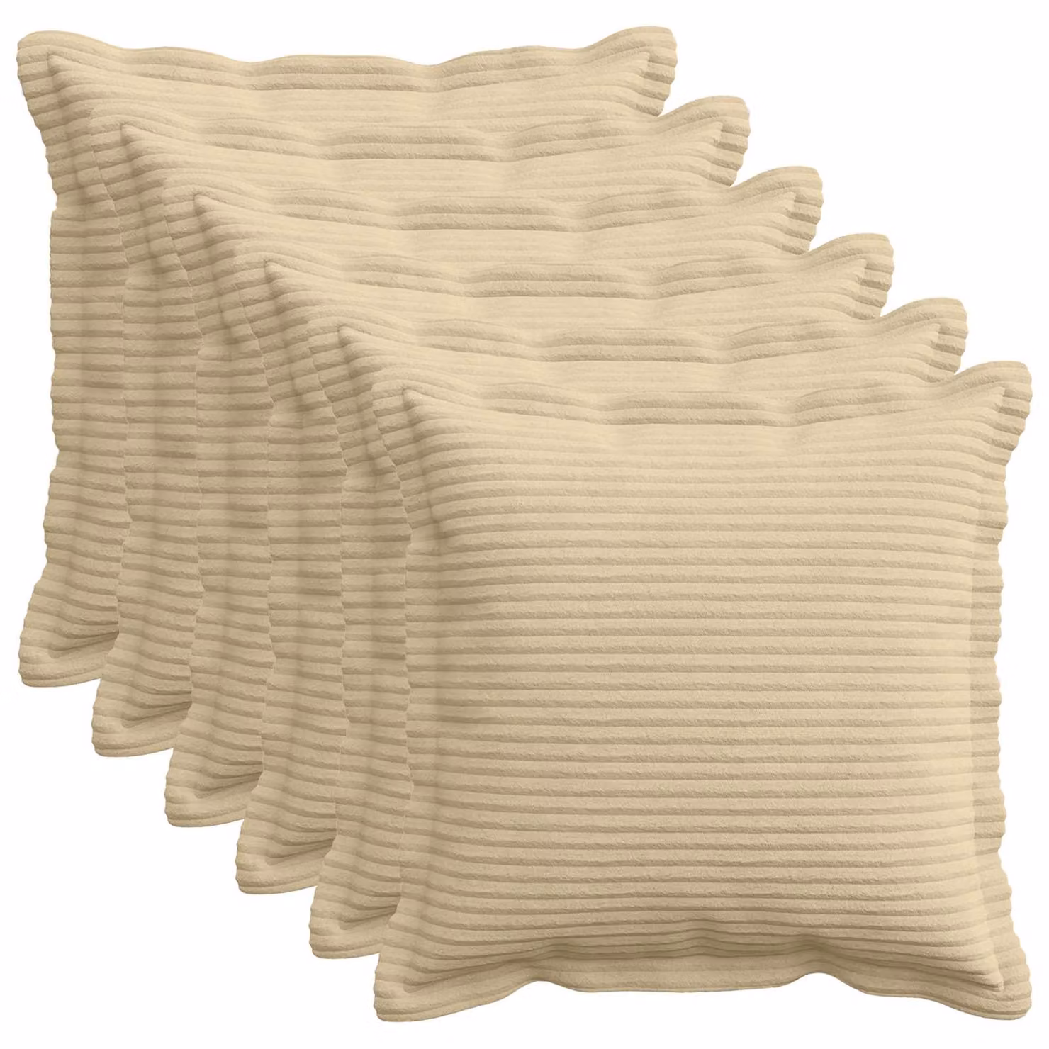 Set di 6 federe vidaXL HOUTEN in velluto a coste, Grigio Verde Chiaro, 40 x 40 cm
