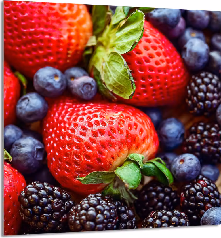 PIATTO IN VETRO PER CUCINA 60x65 Fragole