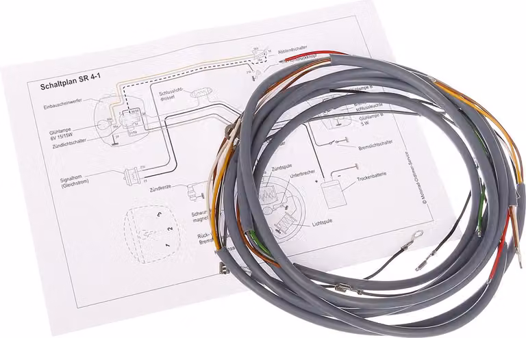 Set di cablaggi SPATZ SR4-1 (grigio) con schema elettrico
