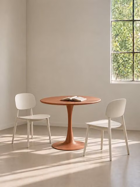 Set tavolo da pranzo 80 Numa + 2 sedie beige Helm - Kenay Home
