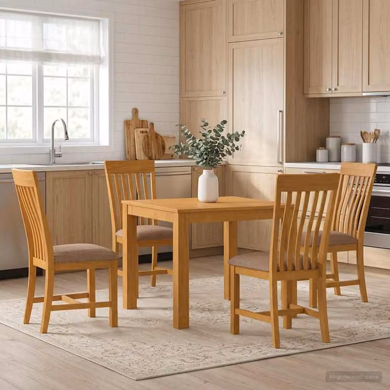Set da pranzo vidaXL in legno di quercia composto da tavolo rettangolare e 4 sedie, Grigio e Marrone, L: 110 cm, P: 75 cm, H: 90 cm