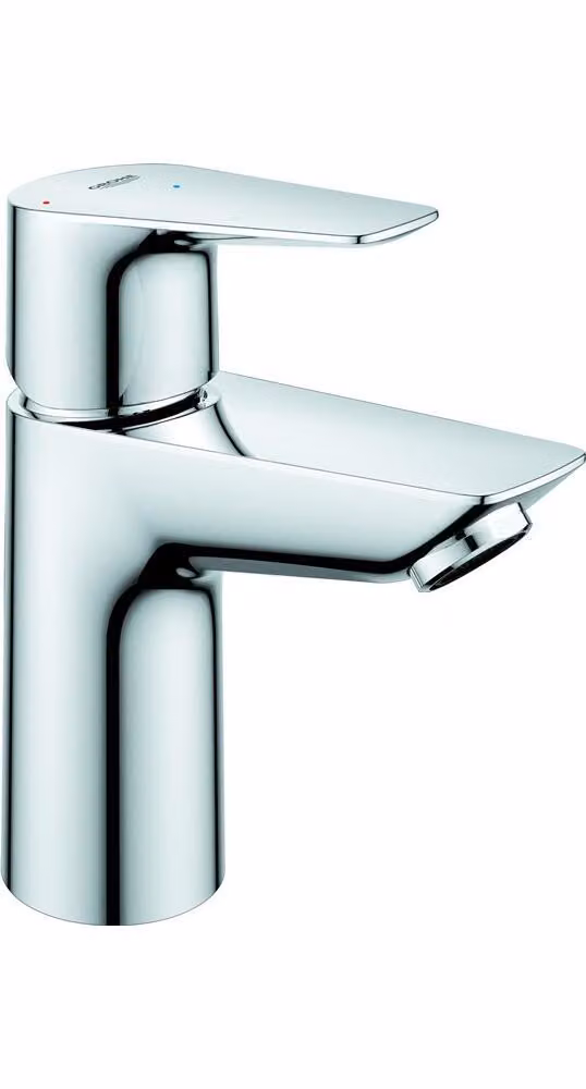 Grohe BauEdge Mitigeur monocommandé pour lavabo, S-Size, saillie 95mm, vidage à tirette, EcoMode, 23559001, 23559001