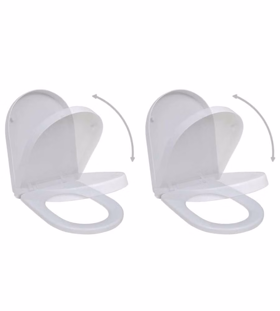 Copriwater a Chiusura Rallentata 2 pz Plastica Bianco