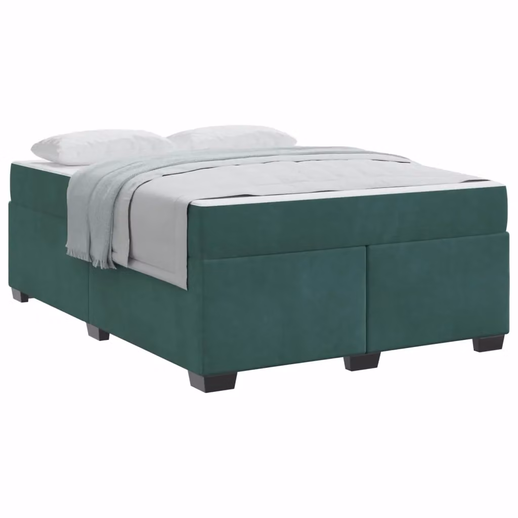 Struttura del letto moderna vidaXL in tessuto verde con legno ingegnerizzato L/P/H: 140 x 200 x 66 cm – 2