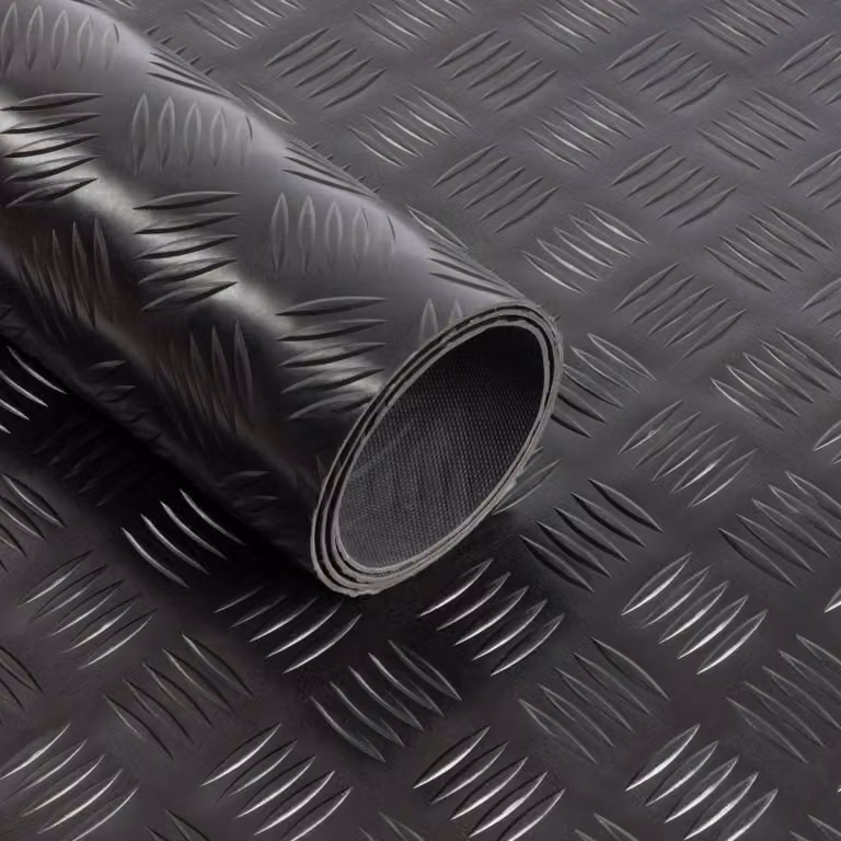 Pavimento in PVC Diamond Cut Black 120x250 cm