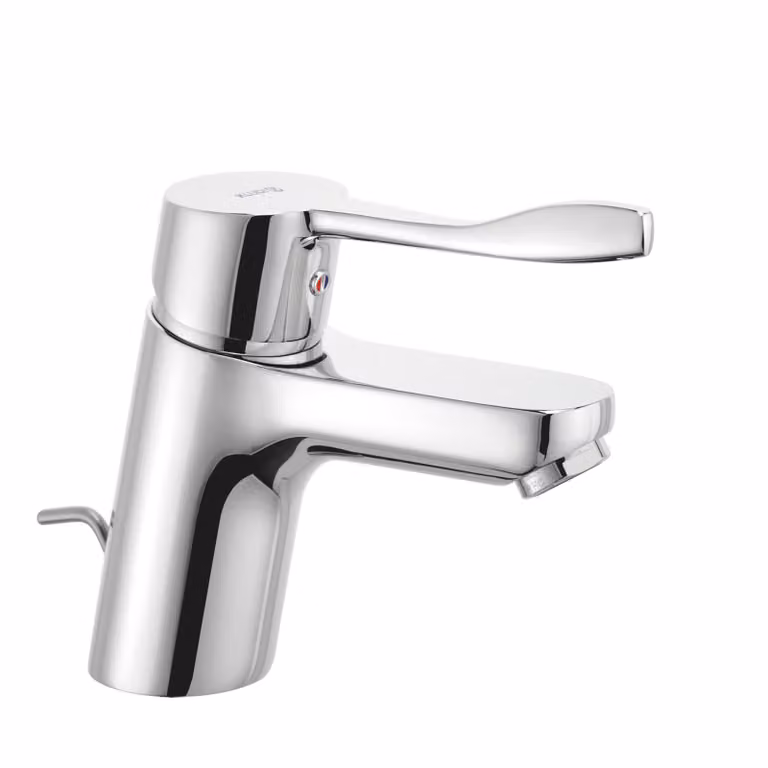 KLUDI PURE&EASY Mitigeur monocommandé pour lavabo, hauteur d'écoulement 70mm, levier de bras public 120mm, chrome, 372840565, 372840565