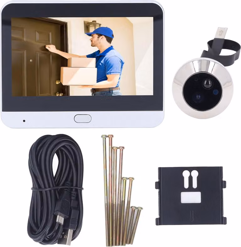 Videocamera senza fili per campanello 3MP 1080p PIR rilevamento del movimento Sicurezza intelligente con schermo da 4,3 pollici