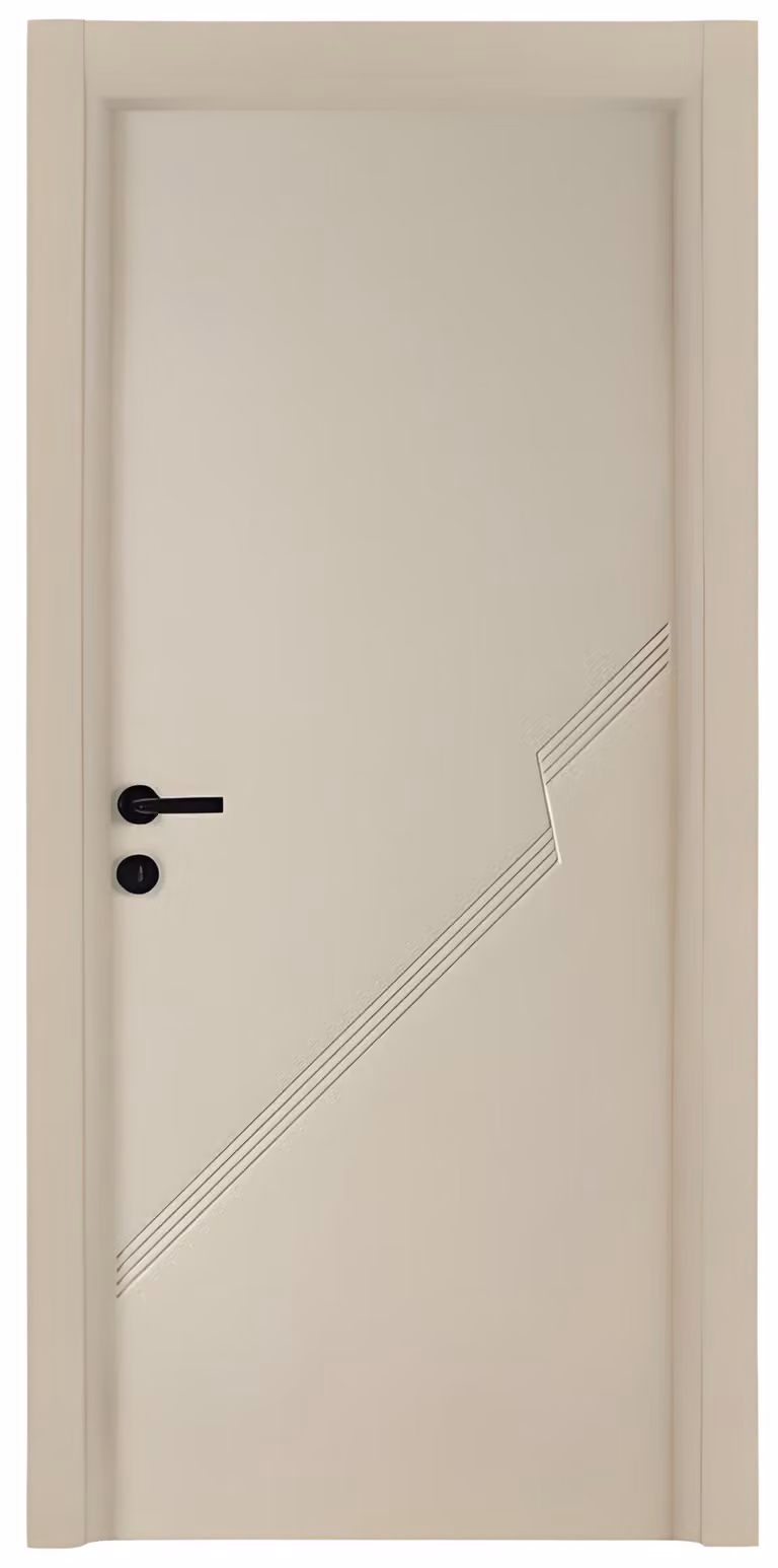 Beige PVC-Tür Designer Haustüren Stilvolle Wohnungstür Holztüren