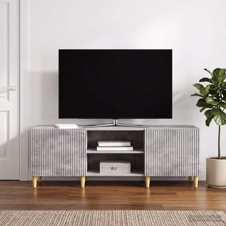 Mobile TV vidaXL moderno in legno ingegnerizzato grigio cemento L: 150 cm, P: 31 cm, H: 50 cm