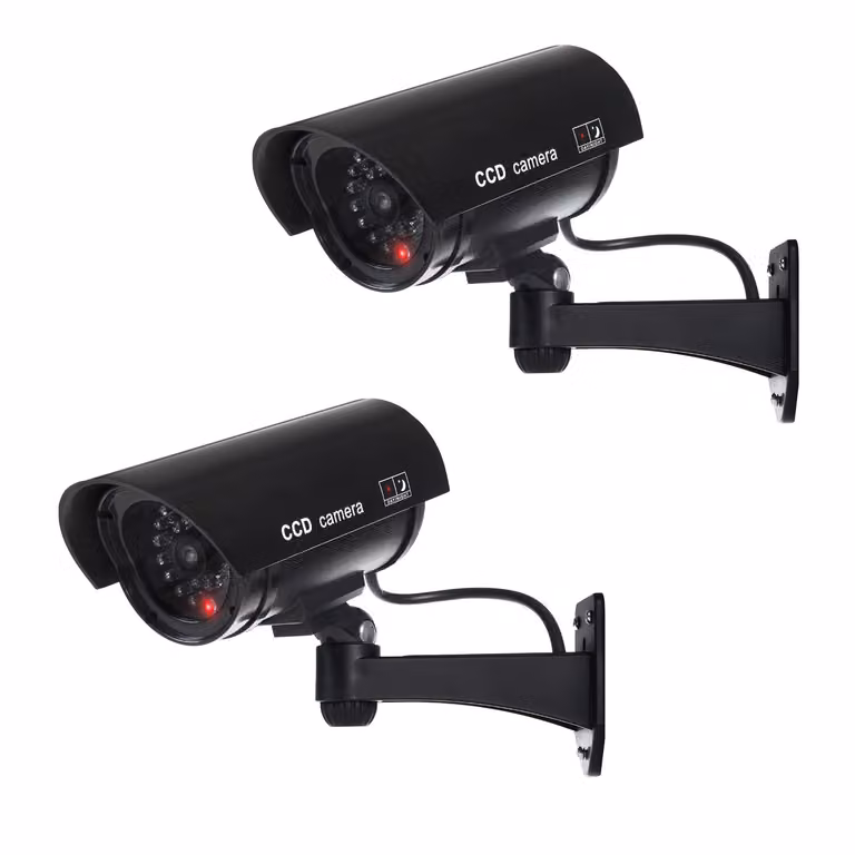 2x telecamera fittizia con LED lampeggiante IR1100 B IR per esterni nero