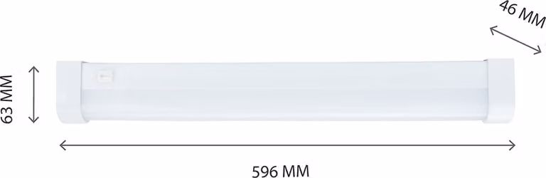 Spectrum LED luce da bagno AQUATICA bianco arrotondato 60cm IP44 15W 1800lm bianco caldo 3000K con interruttore
