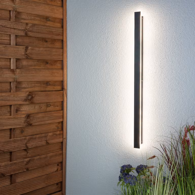 LUMILED lampada da parete per esterni 30W moderna 230V 4000 K bianco neutro lampada da parete per esterni lampada da parete acciaio inox plastica nera IP65 impermeabile per esterni