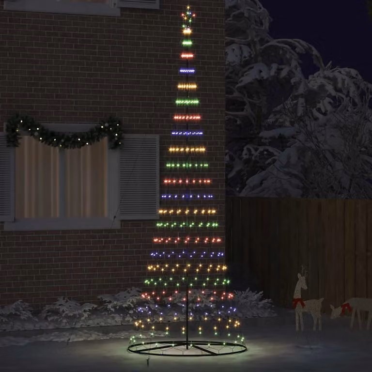 Albero di Natale LED Multicolore vidaXL in Metallo Nero, Altezza: 399 cm