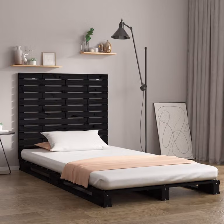 Testiera da parete vidaXL in legno massello di pino nero, L 81 cm x P 3 cm x H 91,5 cm
