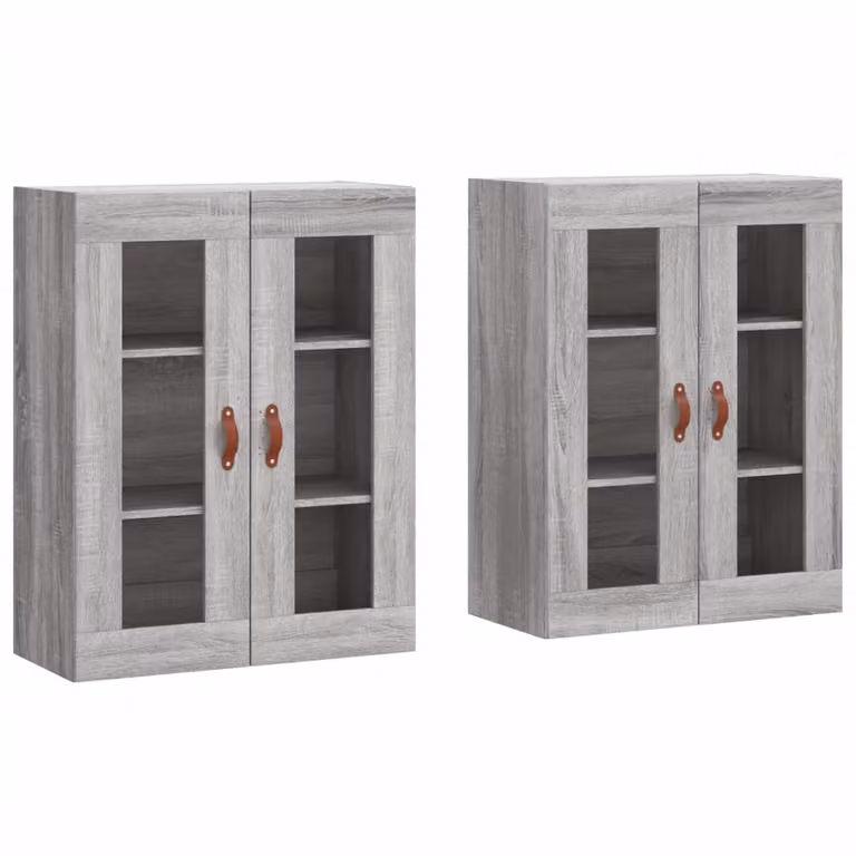 Armadietti a Parete 2 pz Grigio Sonoma in Legno Multistrato