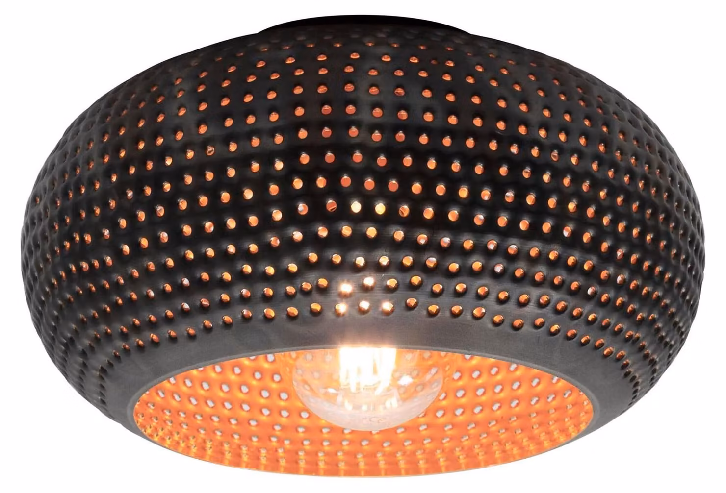 Lampada da soffitto FURNLUX Punch Nero e Bronzo 35 cm / Colore principale: Nero / Dimensioni: 35 x 20 x 35 cm