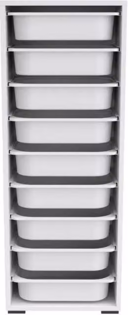 Mobile multiuso Zola Effezeta Italia con 9 ceste in plastica e MDF, colore bianco