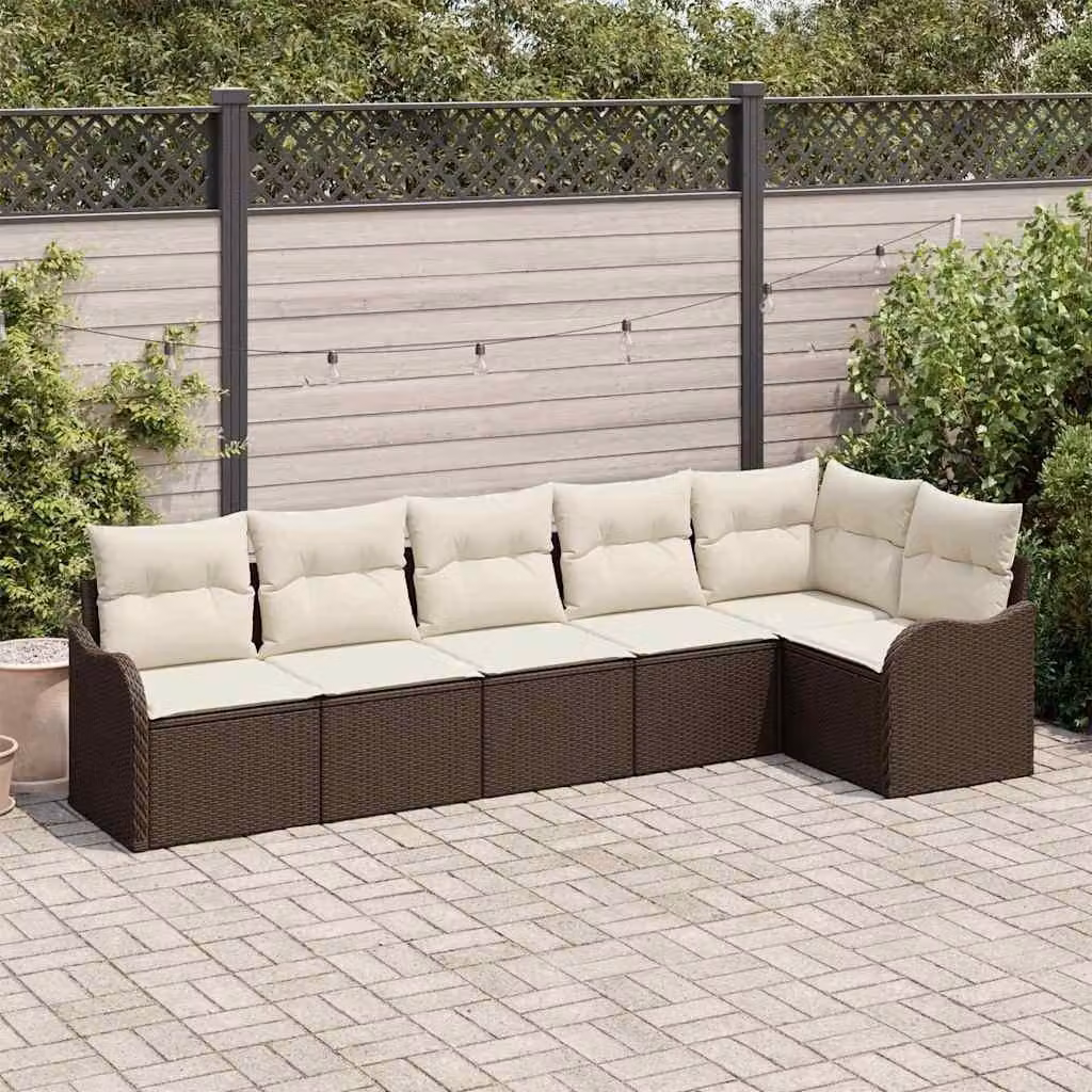 Maison Exclusive - Set Divano da Giardino 6 pcs Marrone polyrattan
