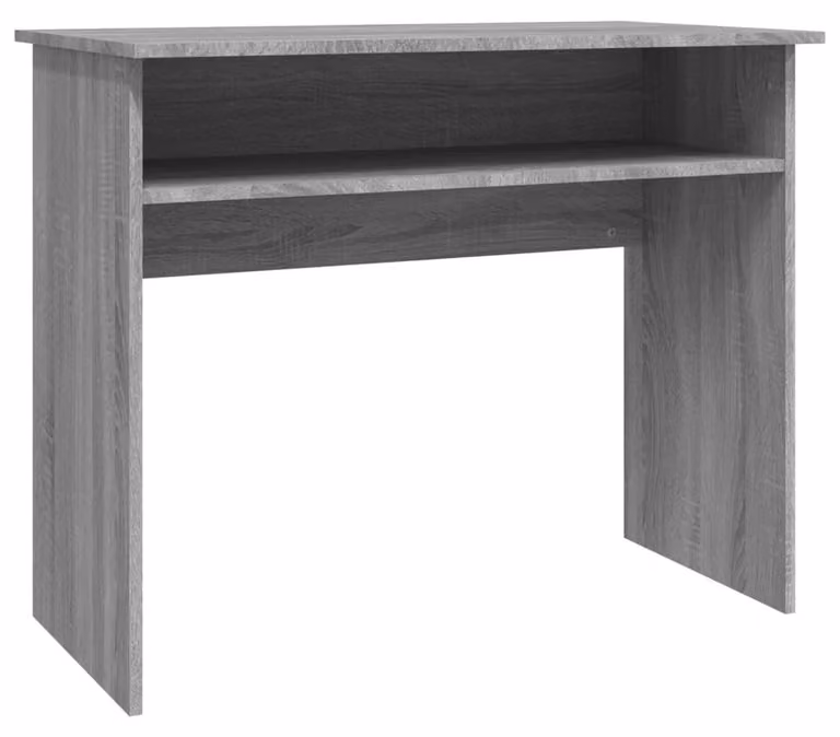 Solidchoice - Scrivania moderna con vano contenitore, finitura grigio Sonoma