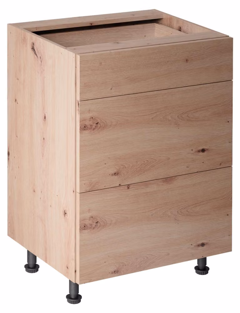 Mobiletto con cassetti inferiori VALEN 1 - larghezza 60 cm, rovere artigianale