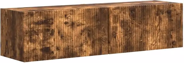 Set di 2 mobili TV da parete moderni in legno color rovere fumè, L 60 cm x P 31 cm x H 29,5 cm