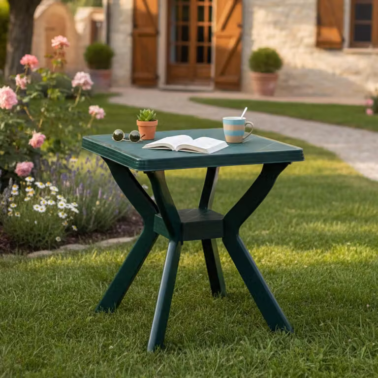 Straven - Tavolo da Esterno, 70x70x72h cm Verde, 4 Posti Italy