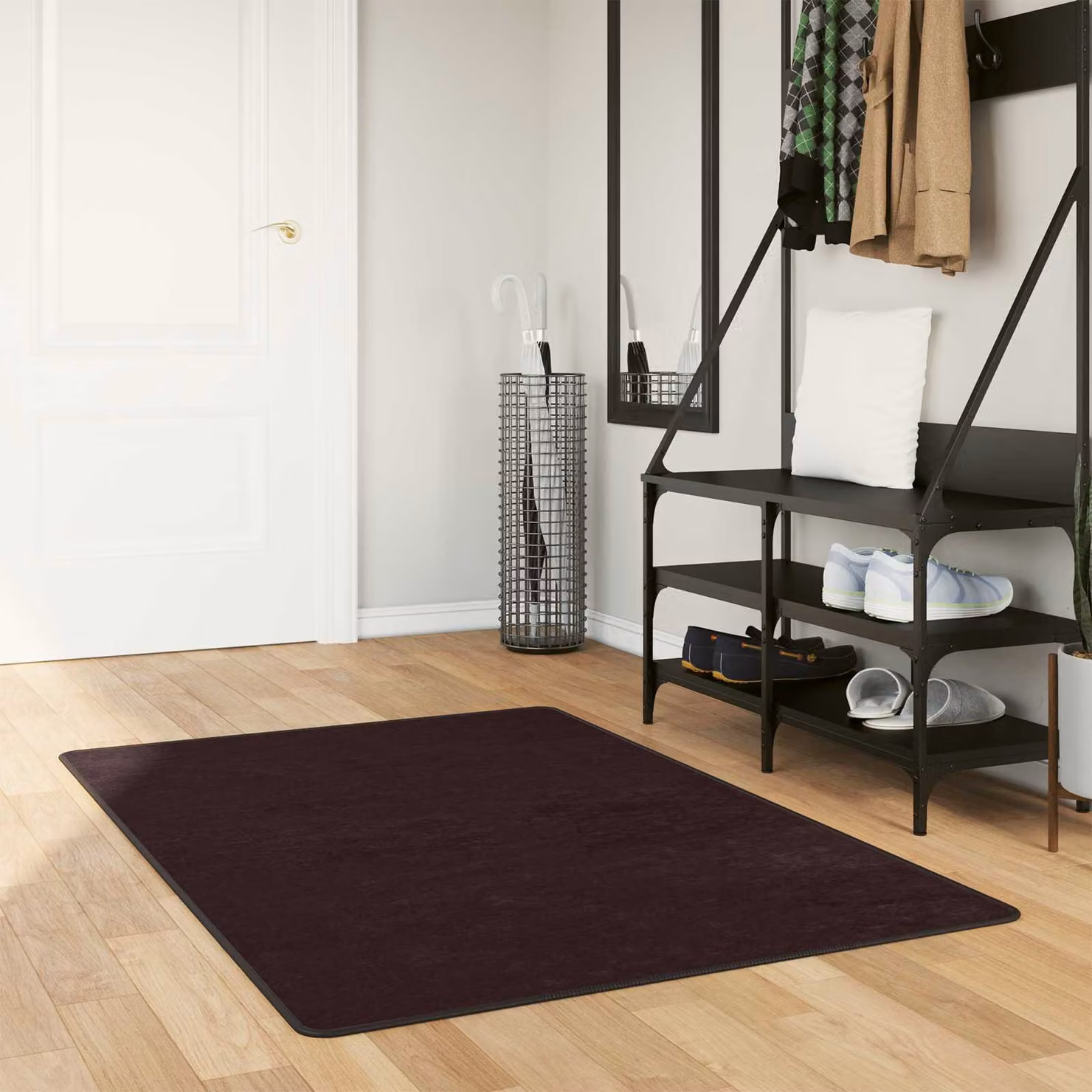 vidaXL Runner Tappeto MARSA Antracite L: 80 cm, P: 200 cm, in Poliestere e PVC