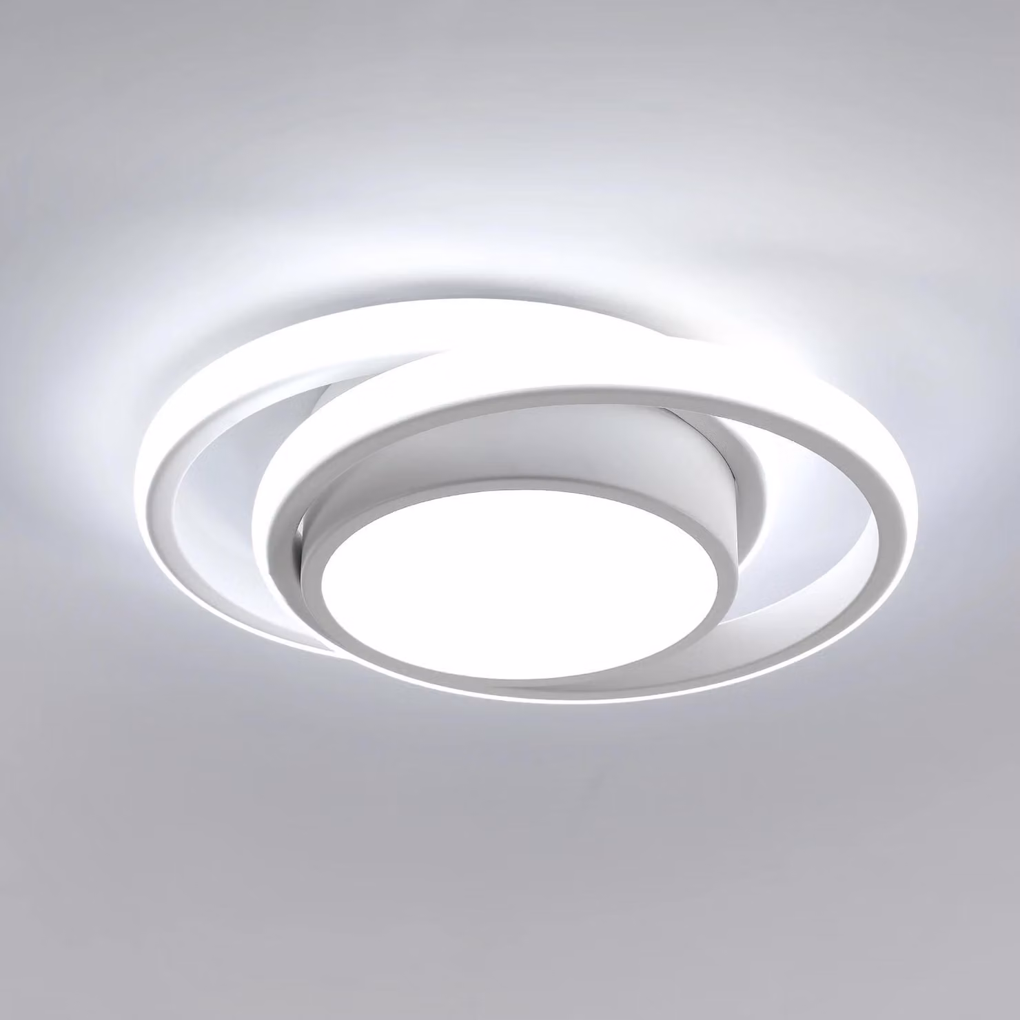 Lampada da soffitto a LED - Plafoniera rotonda - Modello A0028 - 32 W - 6500 K - Alluminio - Montaggio a soffitto - Non dimmerabile