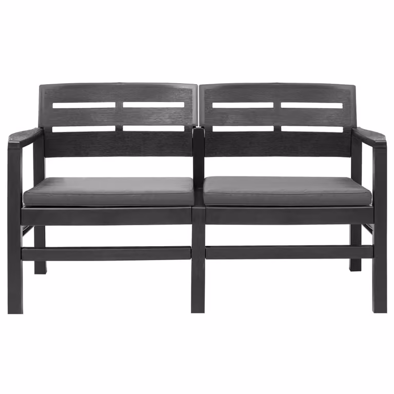 Set Salotto da Giardino 4 pz in Plastica Antracite