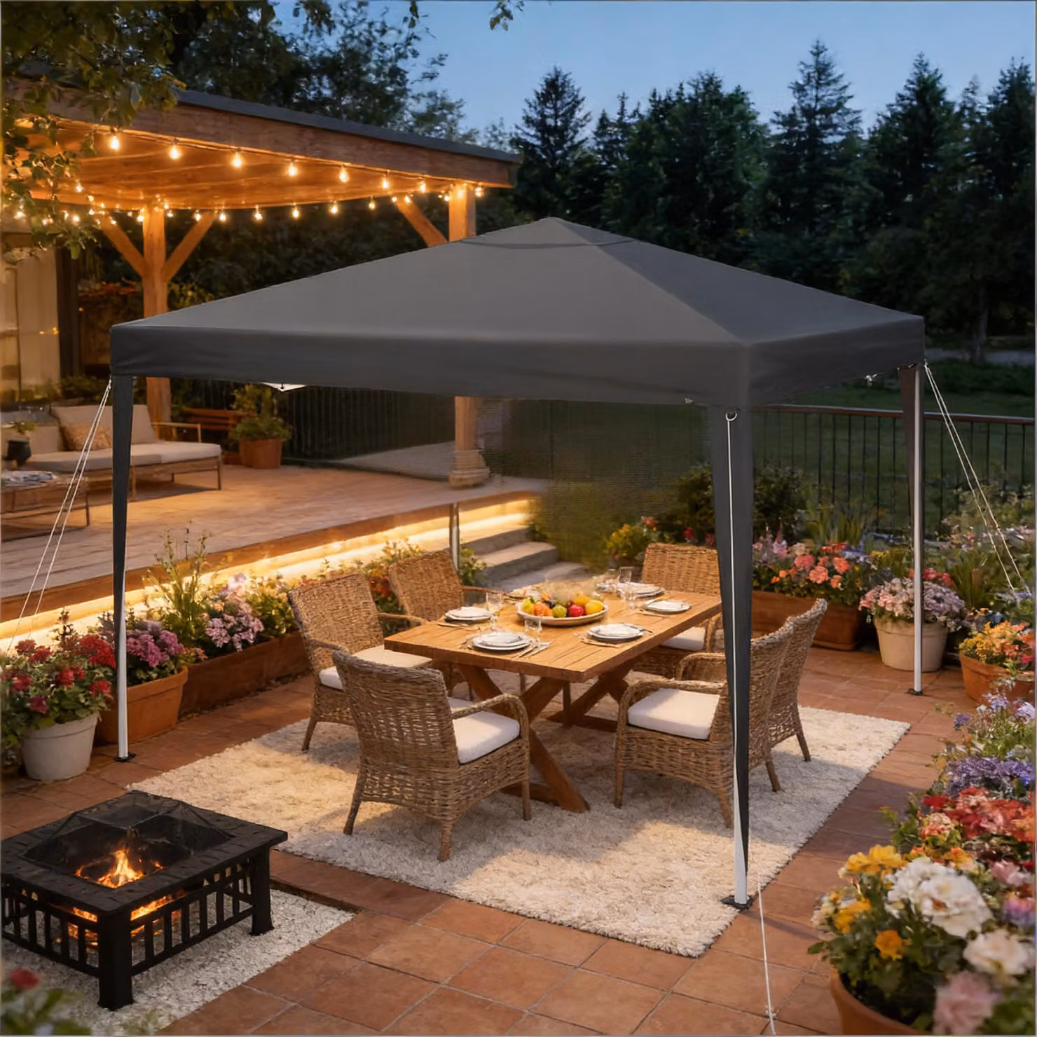 Gazebo per feste con borsa da trasporto, tenda da tetto pieghevole, gazebo portatile, per uso esterno (solo con gazebo)