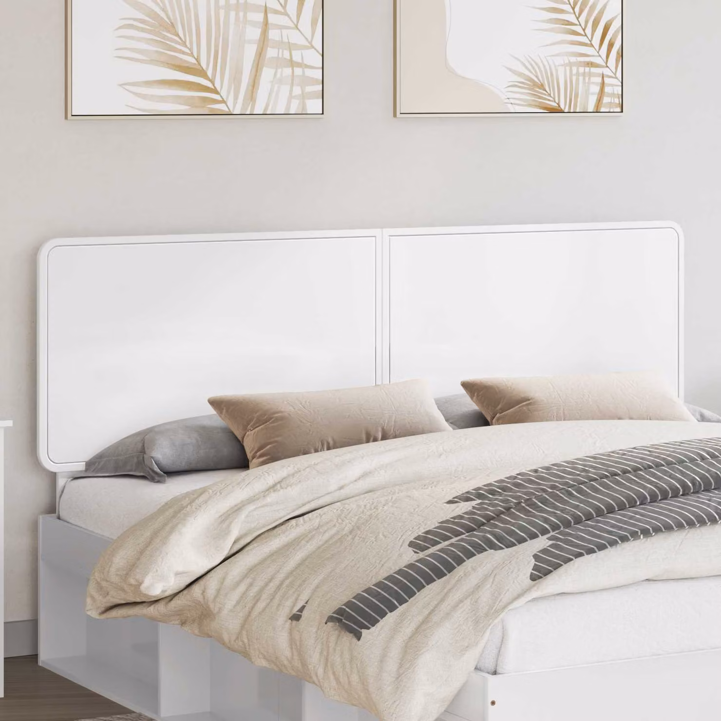 Testiera per letto moderna vidaXL in legno ingegnerizzato bianco lucido