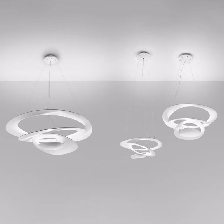 Artemide Lampada a sospensione Pirce Micro, dimmerabile, Bianco / Opale, Soggiorno / Sala da pranzo, Alluminio, Design, Lampada a sospensione