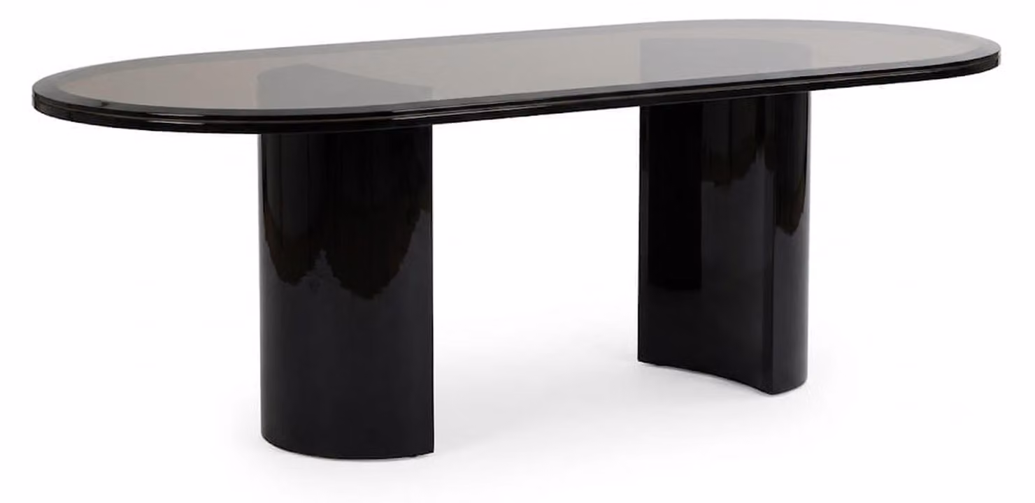 Esstisch Modern Schwarz MDF Oval Esstisch Esszimmer Tisch 230 x 110 cm