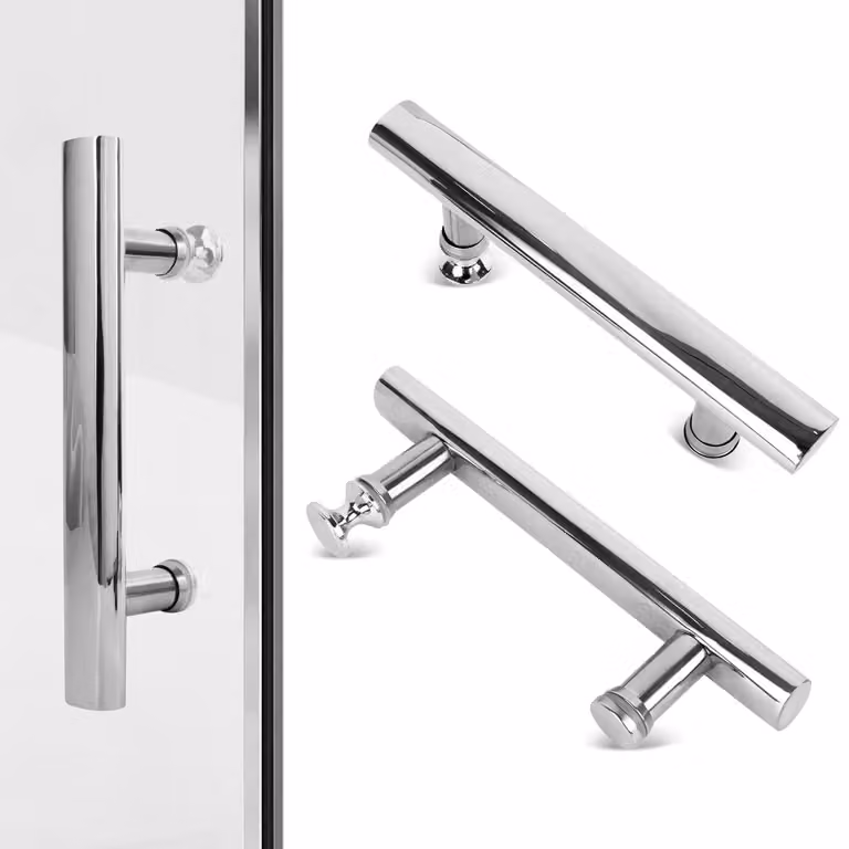 Maniglie per porte doccia RVS con pomelli in plastica