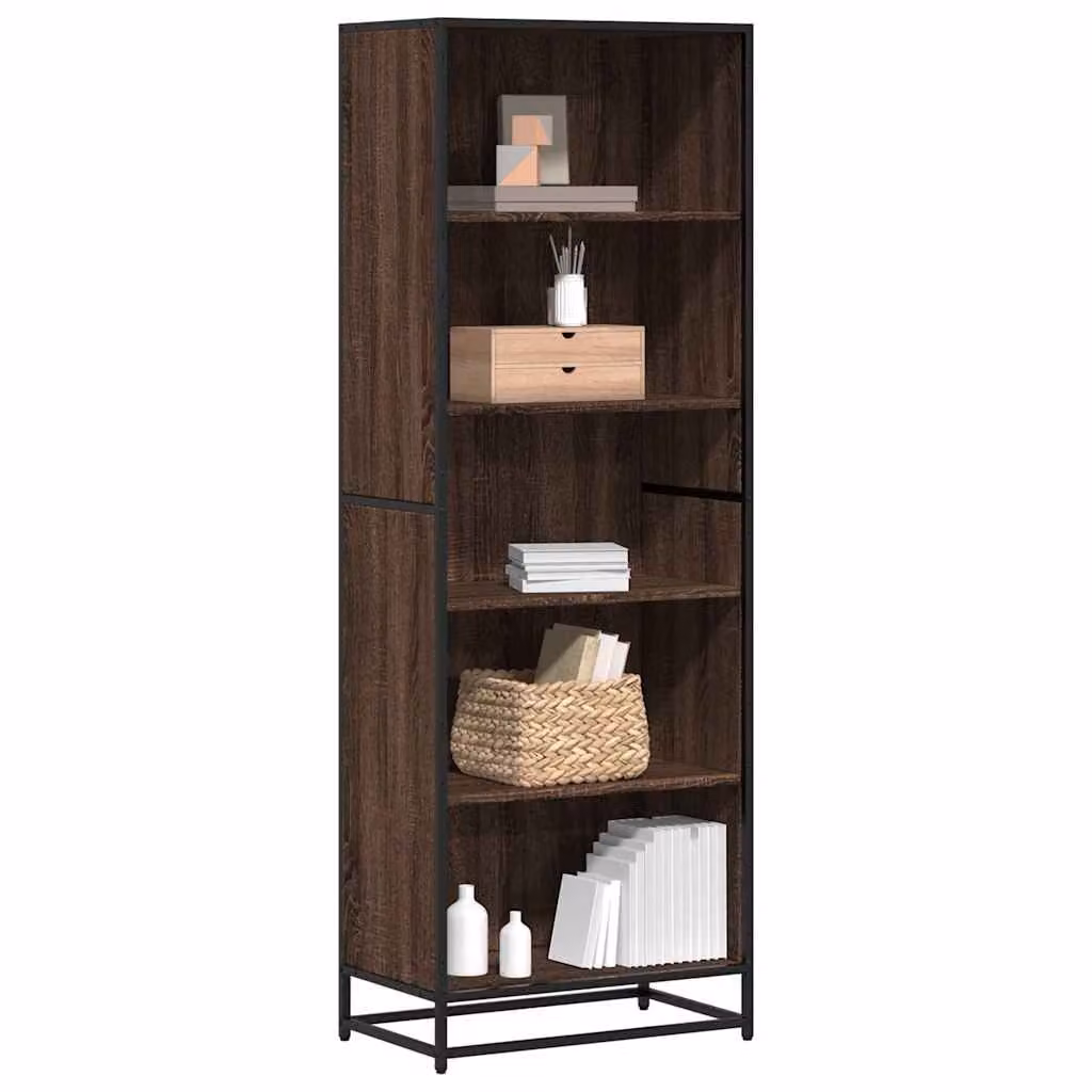 Libreria stile industrial vidaXL in legno e metallo, colore marrone, L: 60 cm, P: 35 cm, H: 170,5 cm