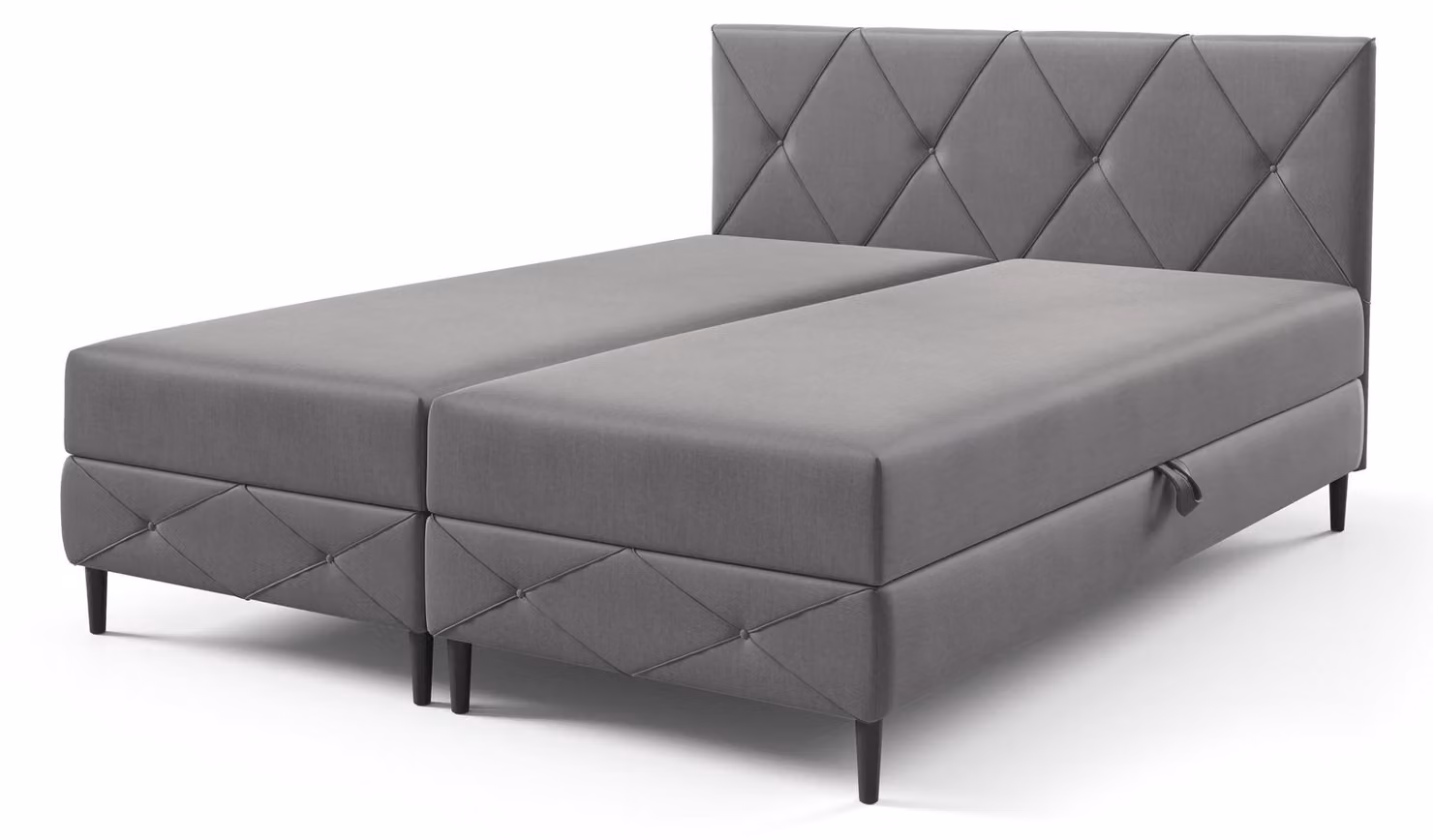 Letto con rete a molle Wianec, colore Grigio Cenere, dimensioni 200 x 200 cm