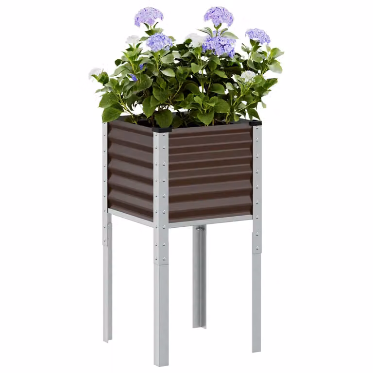 Fioriera da giardino vidaXL in acciaio marrone L/P/H: 45 x 45 x 88 cm
