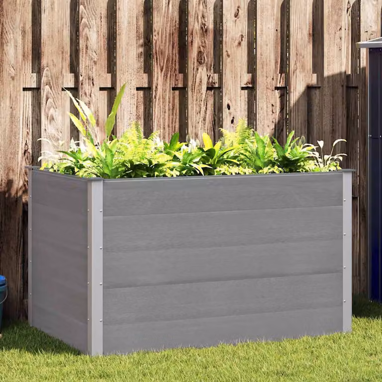Letto rialzato da giardino vidaXL in WPC grigio L: 150 cm, P: 100 cm, H: 91 cm