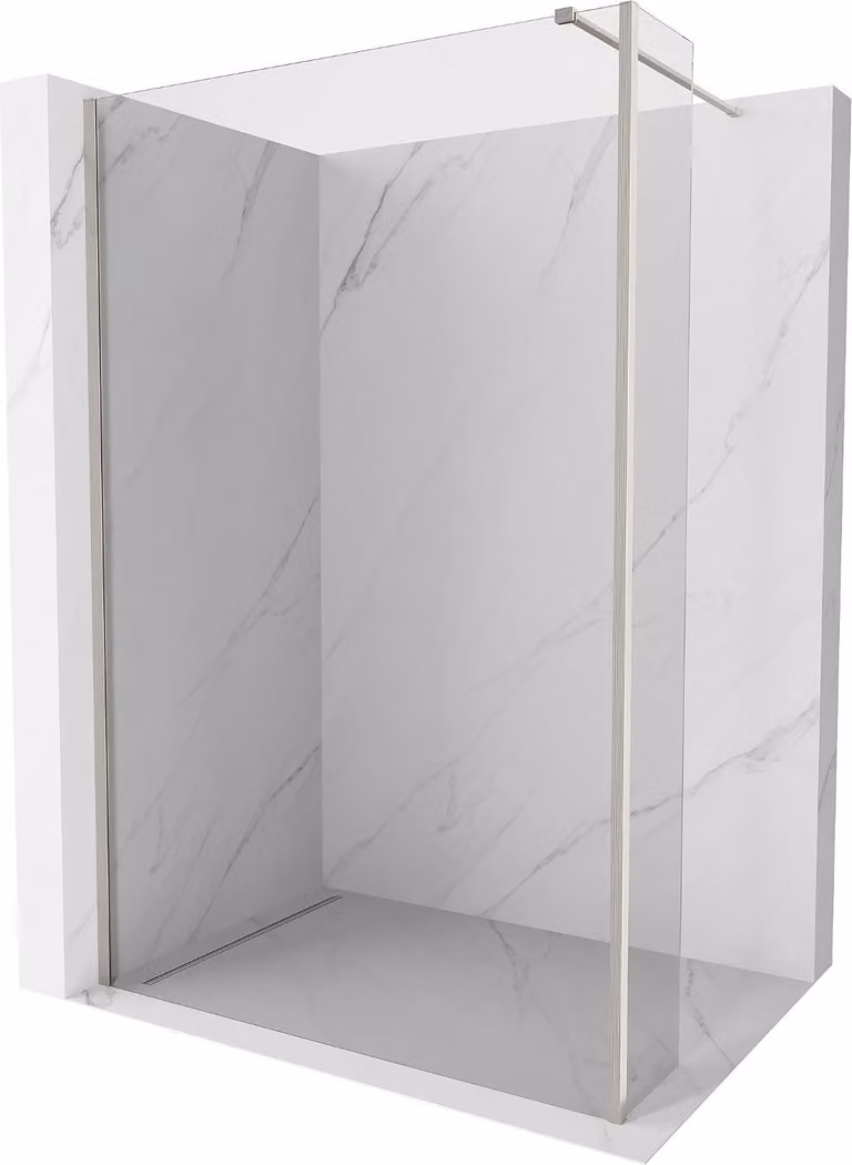 Mexen Kioto pannello doccia Walk-in 145 x 40 cm, trasparente, nichel spazzolato - 800-145-212-97-00-040