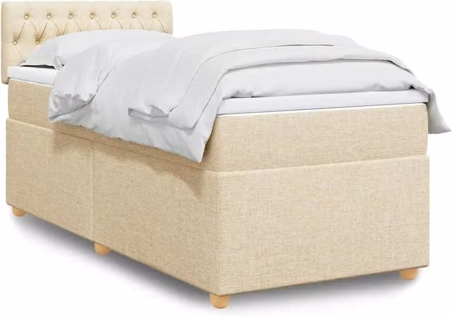 Giroletto a Molle con Materasso-Struttura Letto Crema 80x200 cm inTessuto 461279