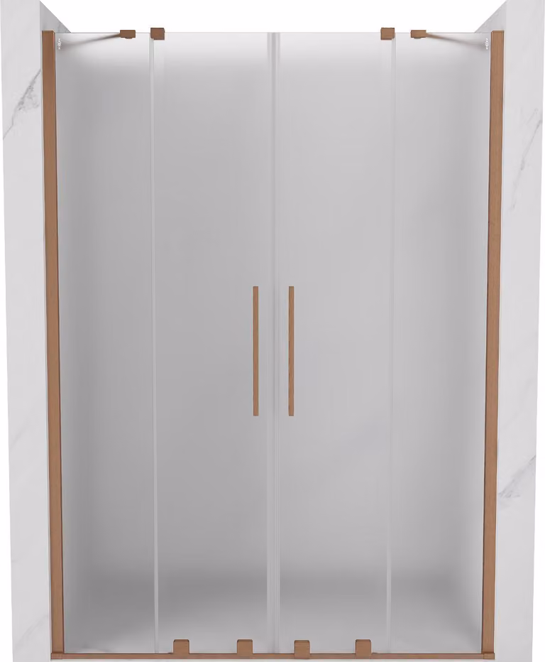 Mexen Velar Duo porta doccia scorrevole 160 cm, ghiaccio, rame spazzolato - 871-160-000-32-65