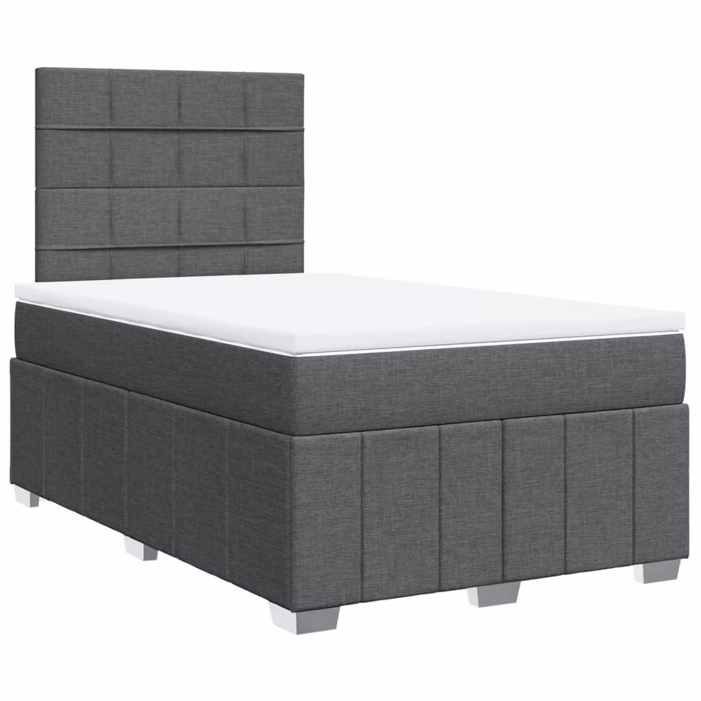 SYFAX™ Giroletto a Molle con Materasso Grigio Scuro 120x190cm Tessuto